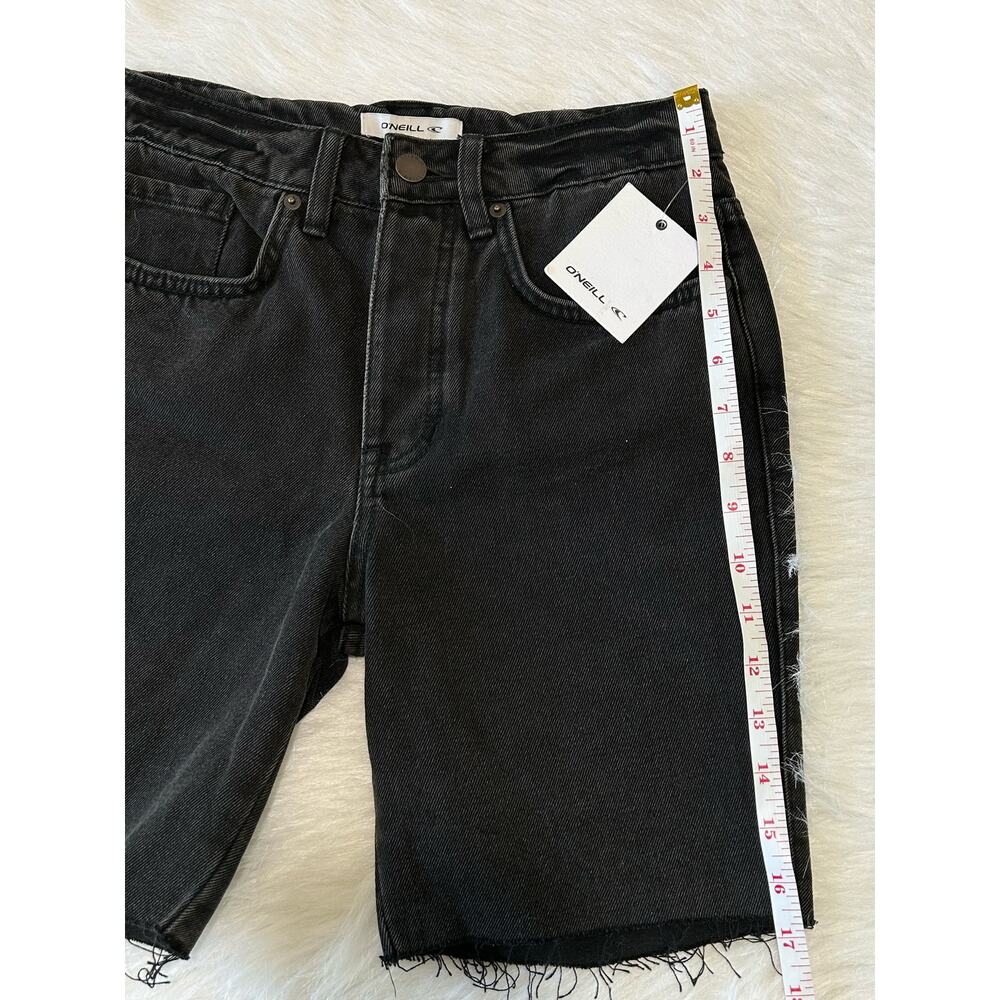 O’Neill Denim Bermuda Charcoal Wash Cut Off Button Fly Shorts Size 25 | 2 | XS - Picture 10 of 12